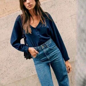 Sezane Erica Shirt in Navy